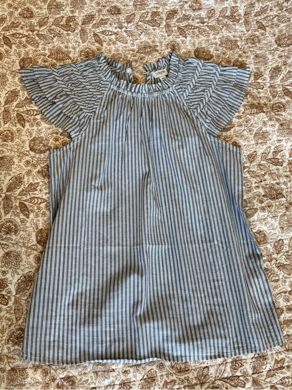 NWOT J. Crew Striped flutter sleeve blouse